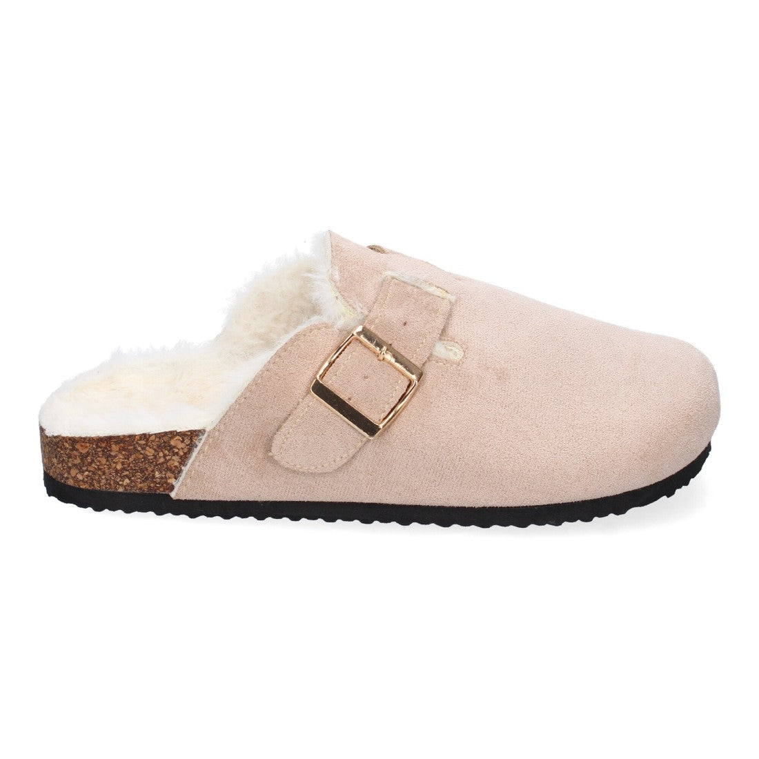 Zueco Plano Beige para Mujer con Hebilla - Cómodo y Elegante