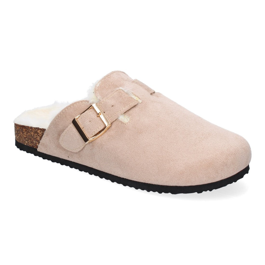 Zueco Plano Beige para Mujer con Hebilla - Cómodo y Elegante